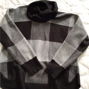 Black Plaid Cowl neck sweater